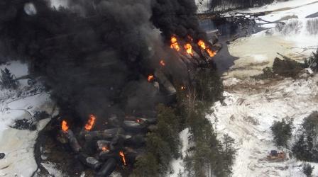 Video thumbnail: PBS NewsHour New federal rules aim to tackle the safety of oil trains