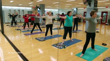 Video thumbnail: PBS NewsHour For this CEO, mindful management means yoga for employees