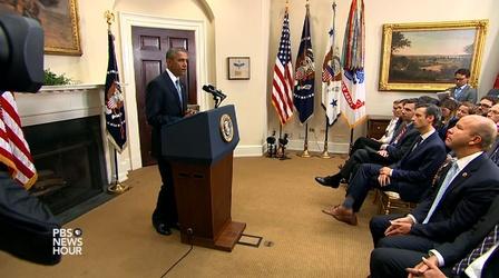 Video thumbnail: PBS NewsHour Obama pledges U.S. will ‘stand by’ families of hostages