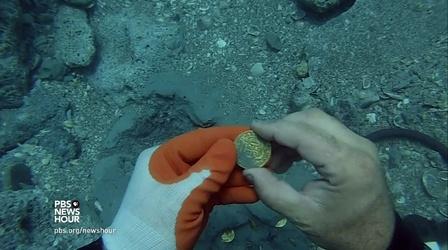 Video thumbnail: PBS NewsHour Treasure hunters strike gold off Florida coast