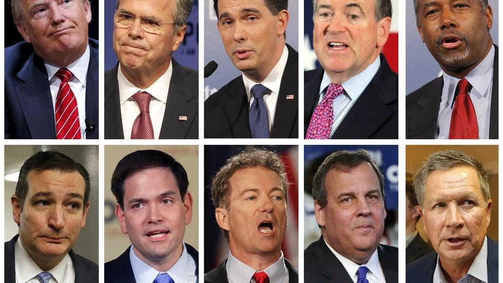 Crowd of GOP candidates faces tricky first debate image