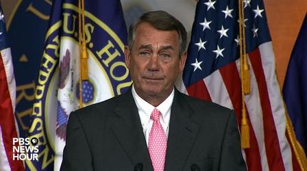 Video thumbnail: PBS NewsHour Watch John Boehner's full statement on his resignation