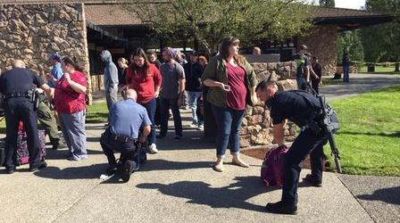 Video thumbnail: PBS NewsHour Mass shooting shocks Oregon community college