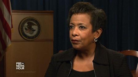 Video thumbnail: PBS NewsHour Lynch: U.S. at a unique time in history for justice reform