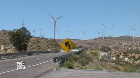 Video thumbnail: PBS NewsHour Mexican wind farm sending power to U.S. comes under fire