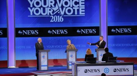Video thumbnail: PBS NewsHour Democrats differ on Islamic State fight in third debate
