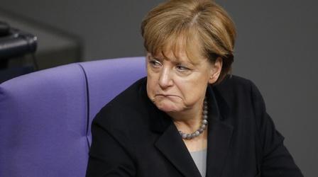 Video thumbnail: PBS NewsHour Merkel's open-door policy, popularity tested by attacks