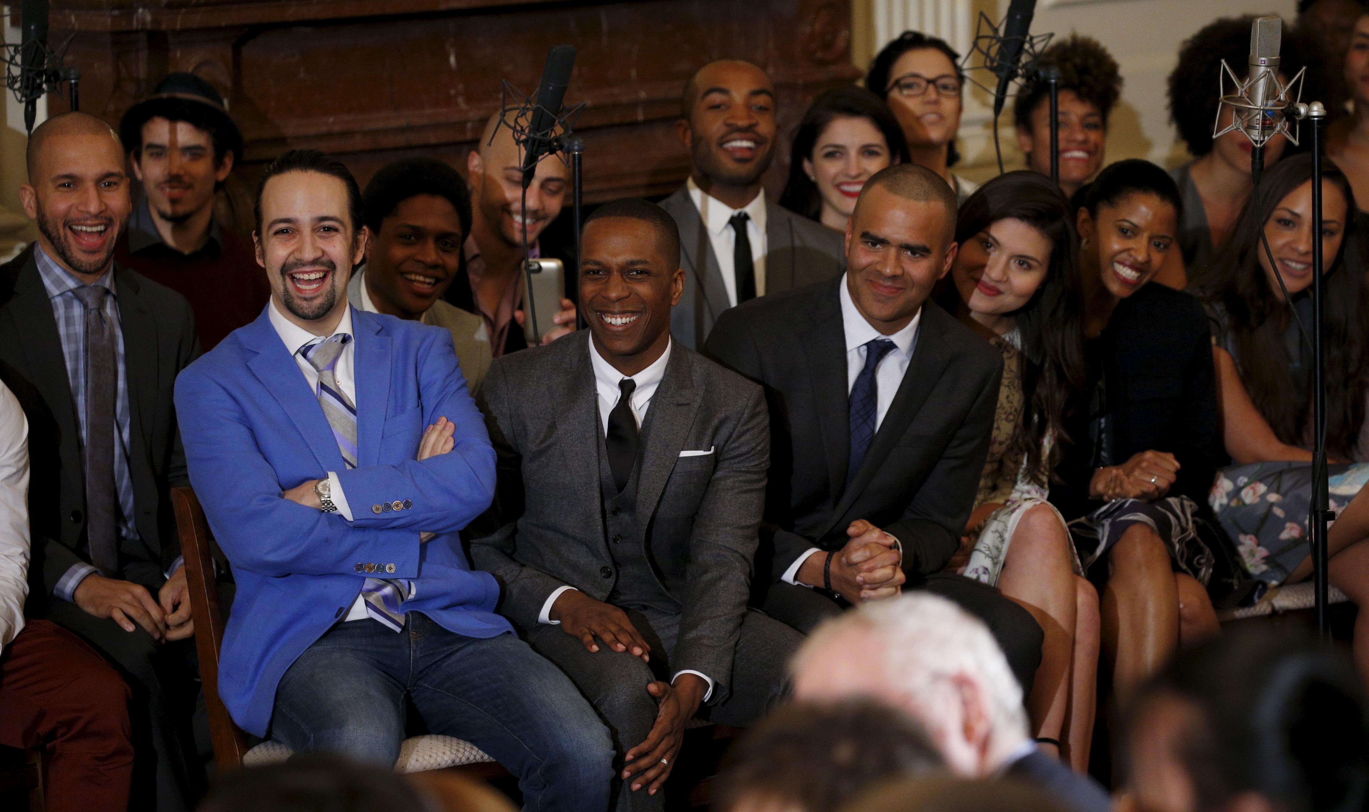 Acclaimed Hamilton visits the White House Obama joins in