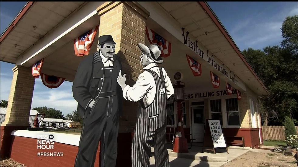 Artist boosts declining population with cut-out villagers image