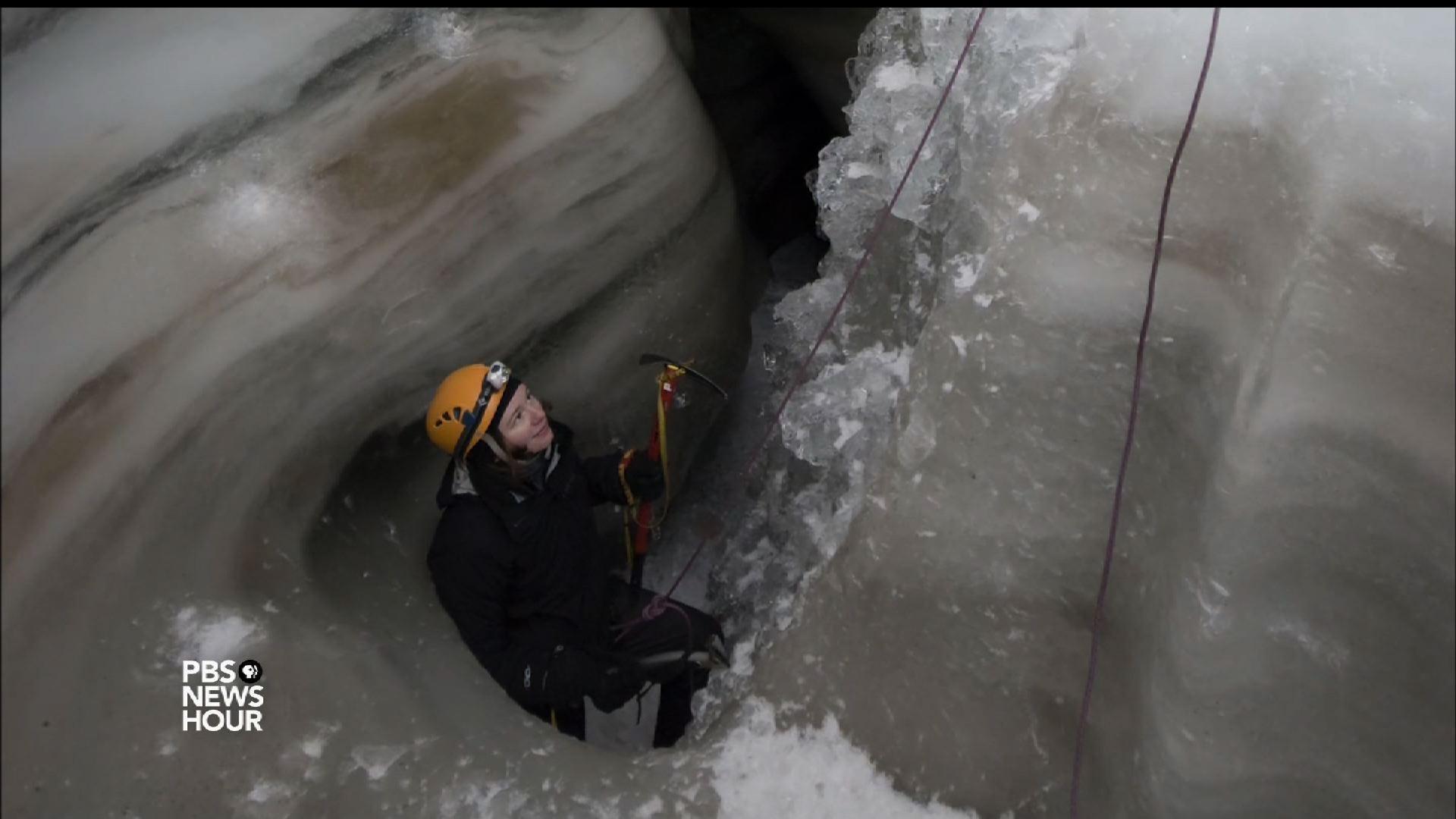 Scientist chases waterfalls in depths of vast glaciers