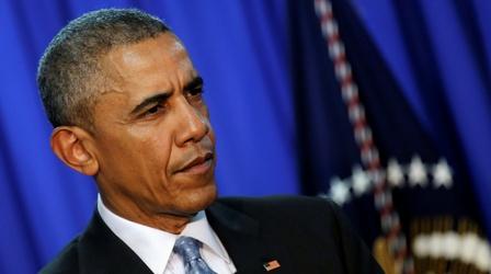 Video thumbnail: PBS NewsHour Trump, Obama trade barbs as GOP billionaire nails nomination