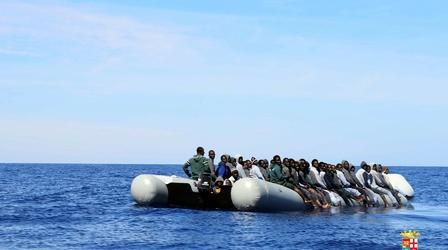 Video thumbnail: PBS NewsHour Migrants across Mediterranean face uncertainty, Mafia