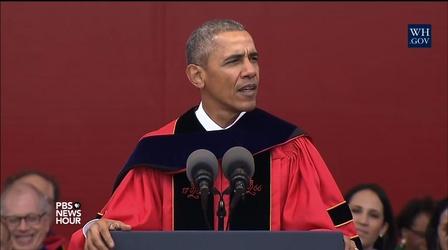 Video thumbnail: PBS NewsHour The president and a middle schooler among best grad speakers