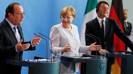 Video thumbnail: PBS NewsHour World leaders look to calm the Brexit jitters