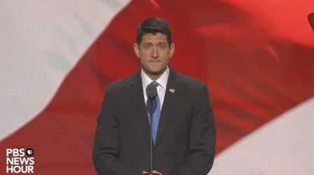 Video thumbnail: PBS NewsHour Paul Ryan speaks at the Republican National Convention