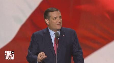 Video thumbnail: PBS NewsHour Watch Sen. Ted Cruz's full speech at RNC