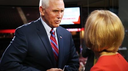 Video thumbnail: PBS NewsHour Pence appears to contradict Trump’s stance on NATO