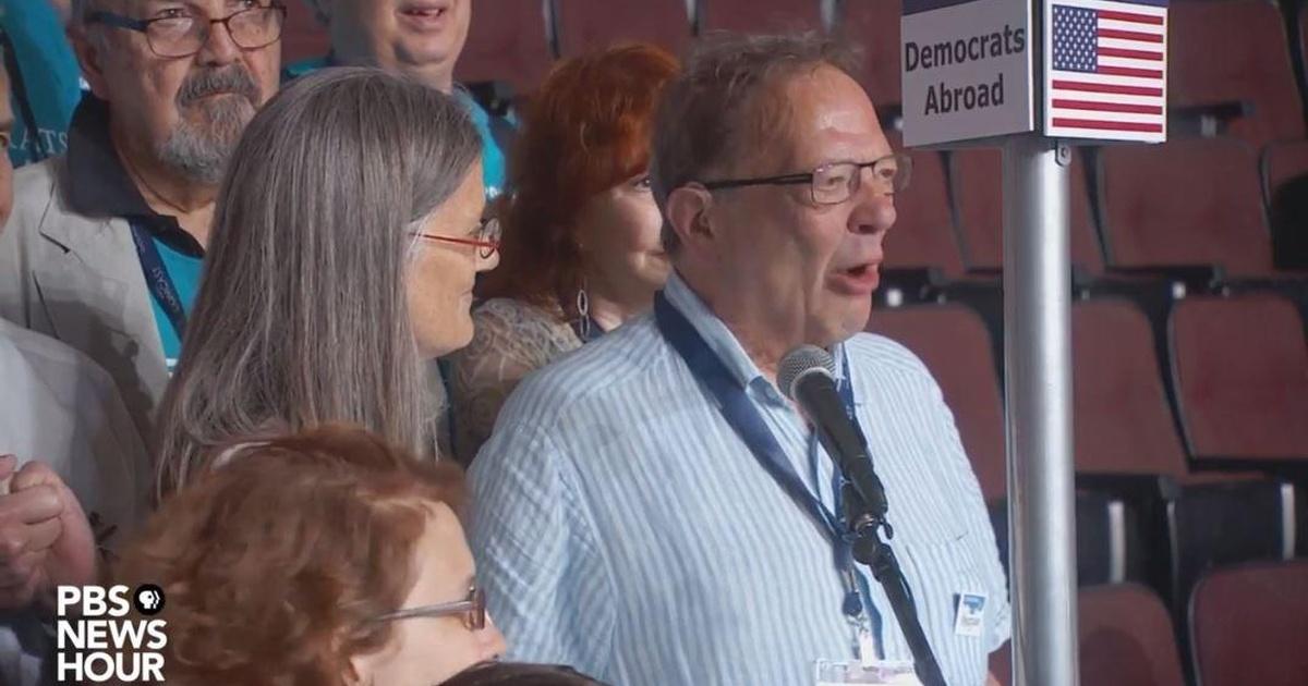 PBS News Hour Larry Sanders cast his vote for his brother Bernie
