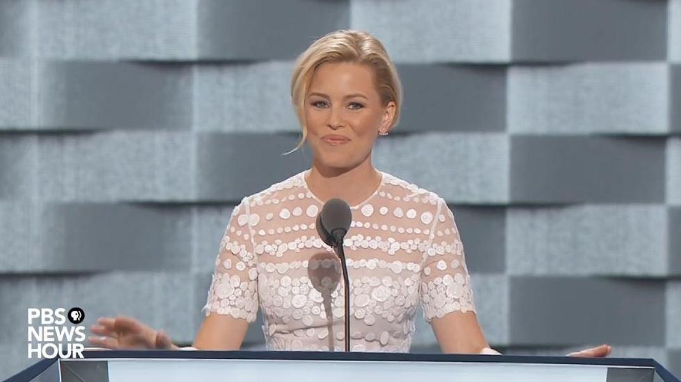 Actress Elizabeth Banks voices Clinton support at 2016 DNC image