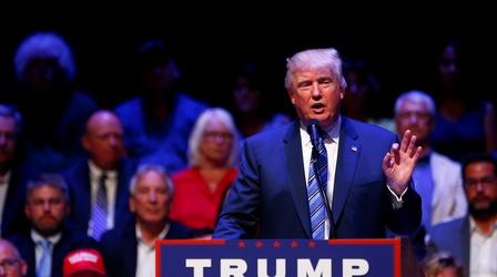 Video thumbnail: PBS NewsHour Trump visits Democratic stronghold, trails in key polls