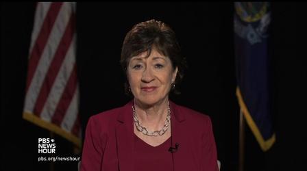 Video thumbnail: PBS NewsHour Why Republican Sen. Susan Collins won’t be voting for Trump