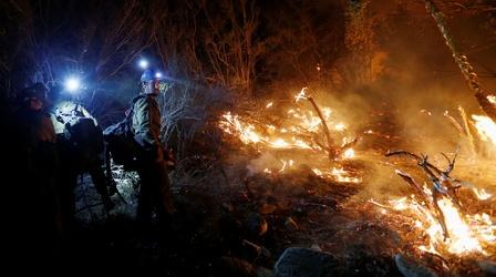 Video thumbnail: PBS NewsHour News Wrap: California fire advances; Syrian prison horrors