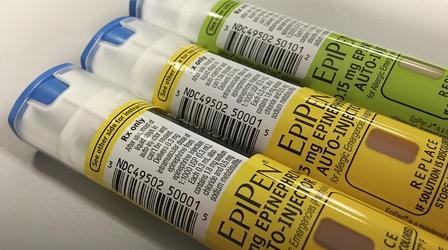 Video thumbnail: PBS NewsHour Price of EpiPens spikes, causing major health concerns