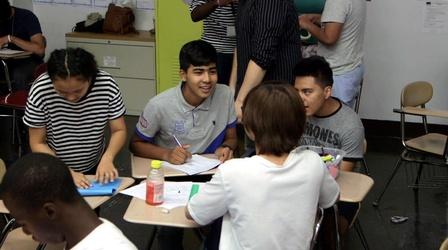 Video thumbnail: PBS NewsHour NYC program helps refugee kids prepare for school