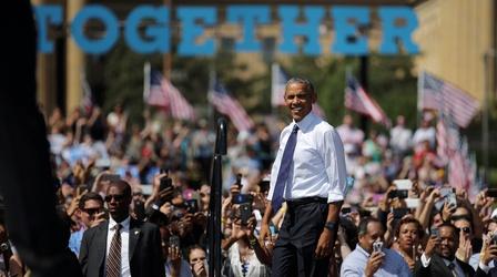 Video thumbnail: PBS NewsHour Obama steps up to boost campaign of sidelined Clinton