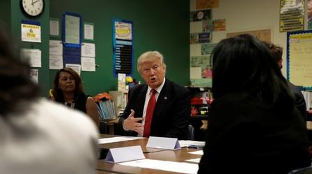 Video thumbnail: PBS NewsHour What Clinton and Trump are saying about education reform