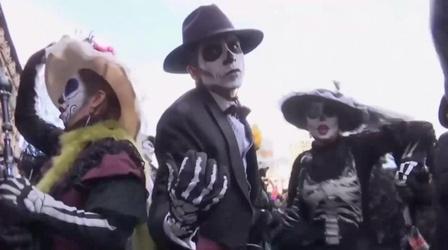 Video thumbnail: PBS NewsHour James Bond inspires Dia de los Muertos in Mexico City