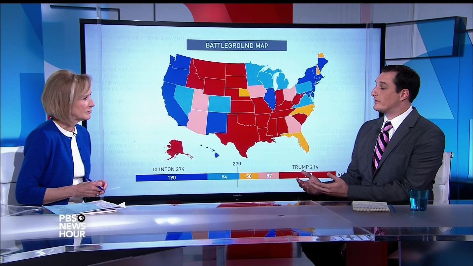 PBS NewsHour | Battleground Map Shows How Clinton And Trump Could Win ...