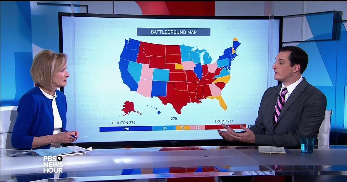 PBS NewsHour | Battleground map shows how Clinton and Trump could win ...