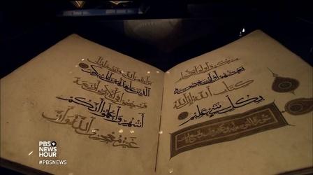 Video thumbnail: PBS NewsHour Exhibit illuminates the divine art of the Quran