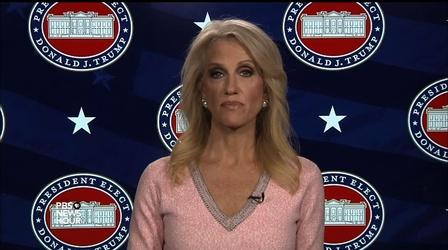 Video thumbnail: PBS NewsHour Conway: ‘No reason to delay hearings’ over nominee paperwork