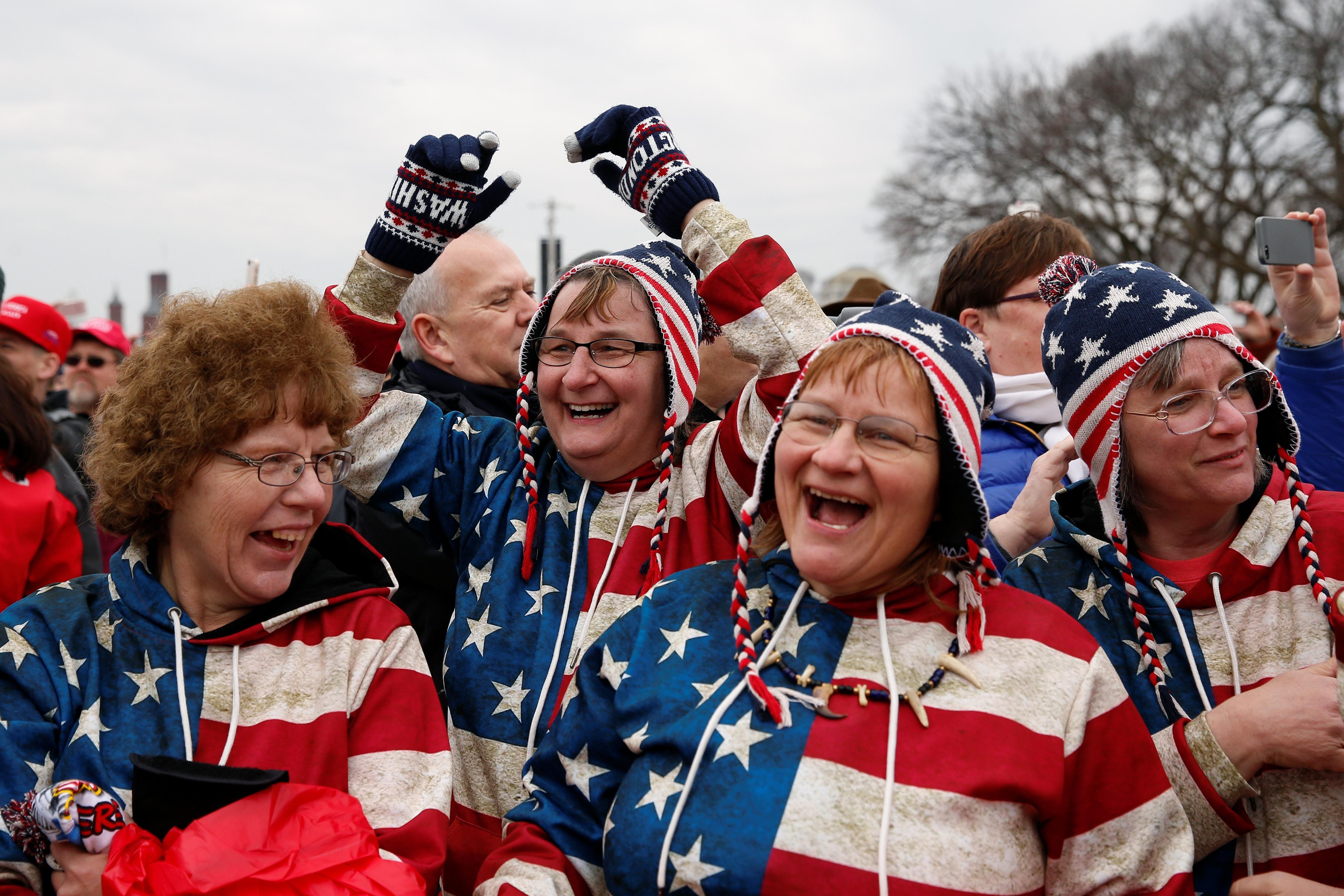 On the Mall, Trump supporters exult, ‘We’re here!’