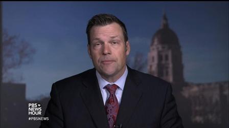 Video thumbnail: PBS NewsHour Kobach: U.S. owes it to Americans to be cautious of refugees