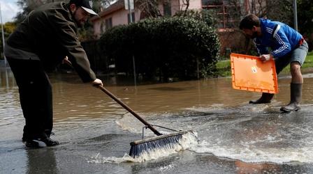 Video thumbnail: PBS NewsHour Inundated by storms and flooding, California hopes for sun