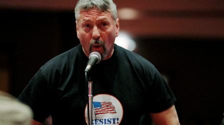 Video thumbnail: PBS NewsHour Citizens turn up the anger at town hall meetings