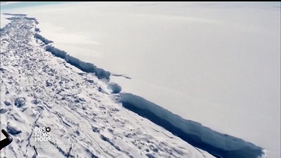 How scientists are tracking a massive iceberg in the making image