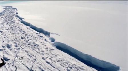 Video thumbnail: PBS NewsHour How scientists are tracking a massive iceberg in the making