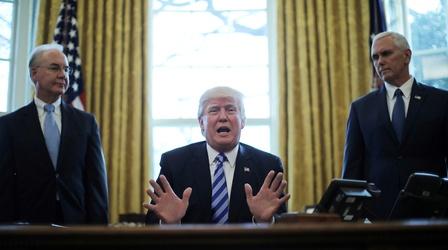 Video thumbnail: PBS NewsHour Following health care defeat, Trump pivots to tax reform