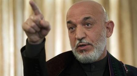 Video thumbnail: PBS NewsHour Afghanistan's Karzai to U.S. Troops: Leave Our Villages