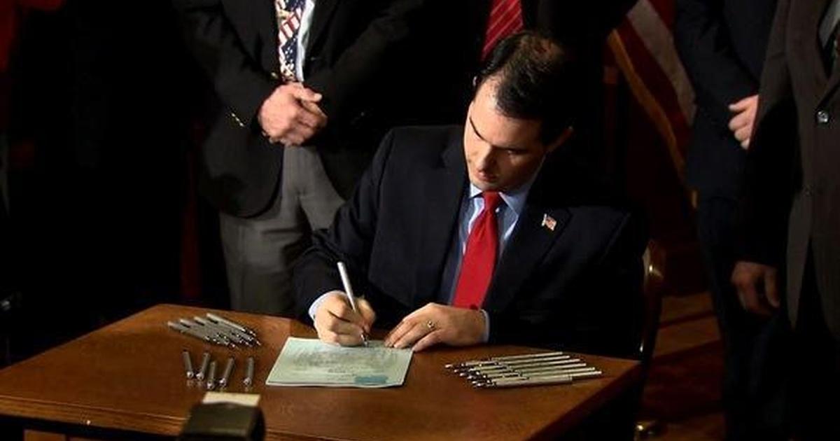 Pbs news hour | for wisconsin gov. Walker, tables turn as unions push... | season 2011
