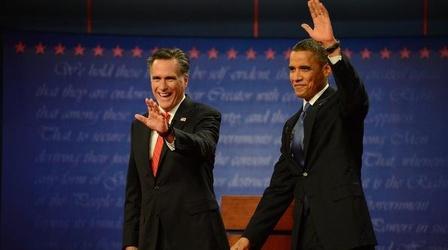 Video thumbnail: PBS NewsHour Romney and Obama Focus on Policy Details in First Debate