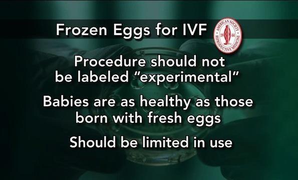 Freezing Human Eggs for In Vitro No Longer Experimental