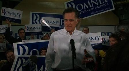 Video thumbnail: PBS NewsHour Romney on Defense Before New Hampshire Vote as GOP...