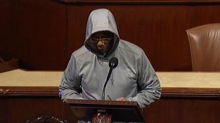 Video thumbnail: PBS NewsHour Rep. Rush Kicked Off House Floor for Wearing Hoodie
