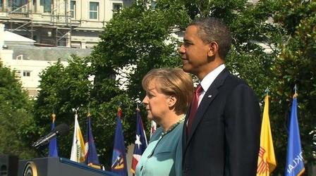 Video thumbnail: PBS NewsHour Europe's Economy, Libya Pose Test for U.S.-German...