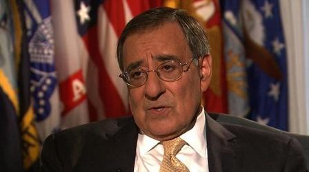 Video thumbnail: PBS NewsHour Panetta on Pentagon Budget: 'Cutting Almost $500 Billion...